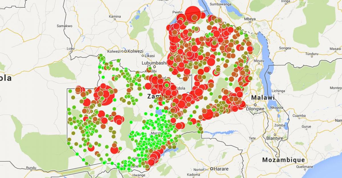 карта на Малави малария 
