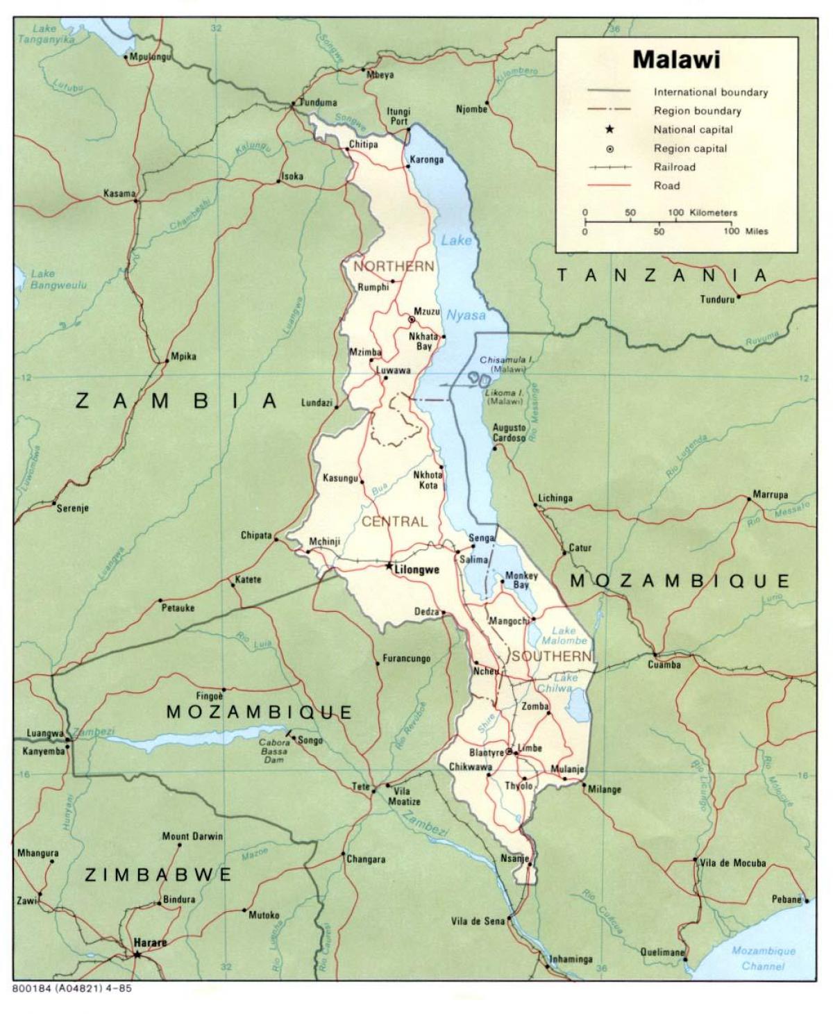 карта на улиците блантайр Малави