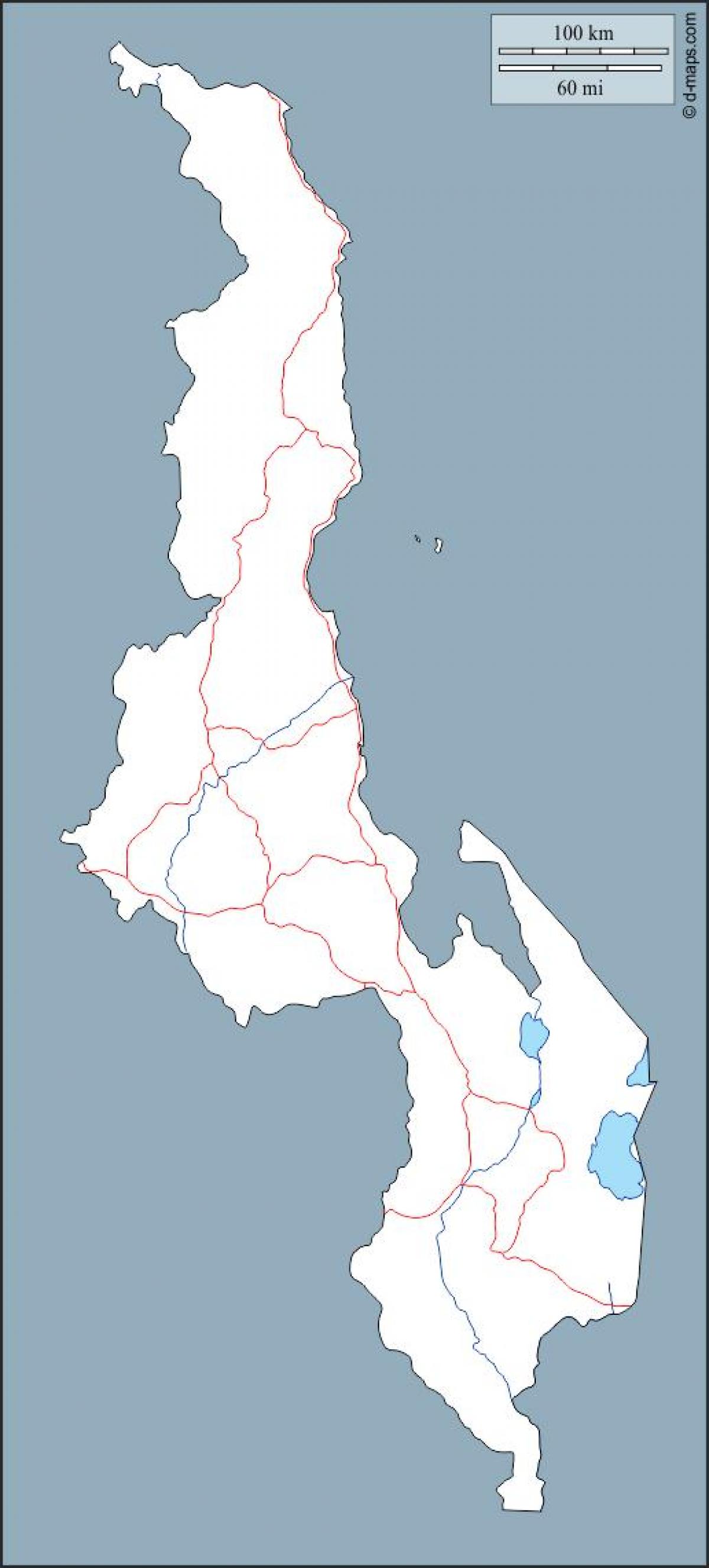 карта на Малави карта