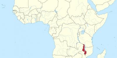Карта на Африка, с участието на Малави